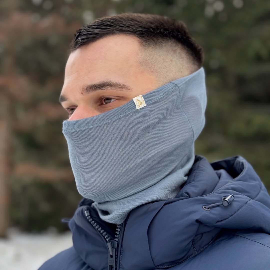 Eșarfă tubulară din 100% lână merinos fină