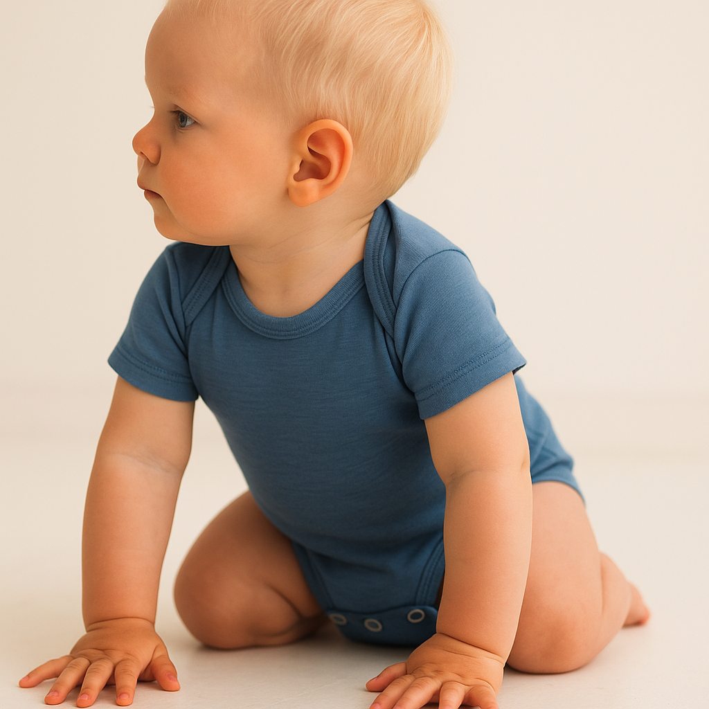 Body cu mânecă scurtă din lână merinos fină 100% certificată