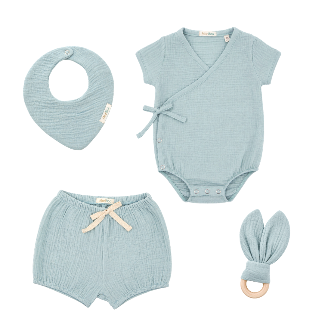 Set pentru ieșirea din spital "First Summer" din 100% muselină organică
