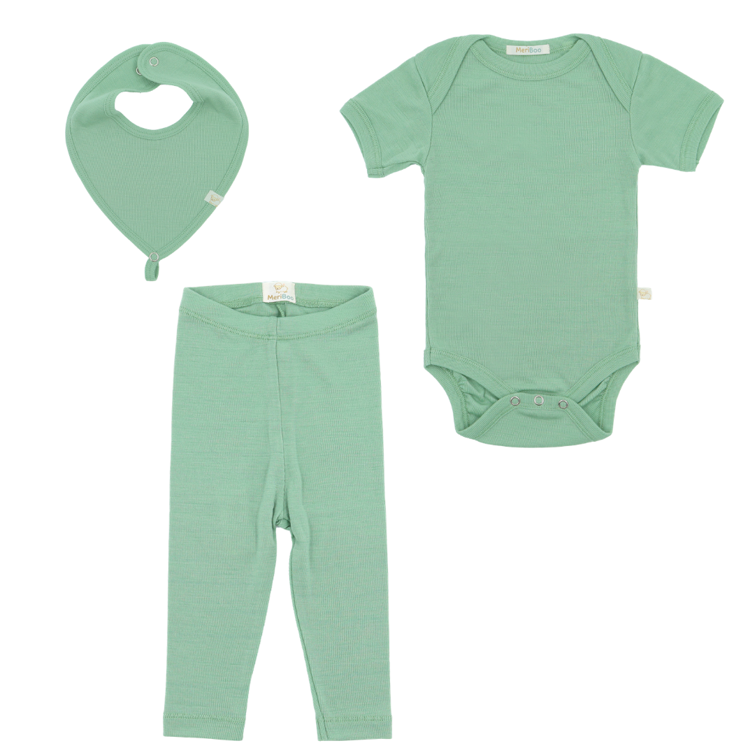 MeriBoo - set de bază din 100% lână merino fină certificată „Mini Essentials Spring”