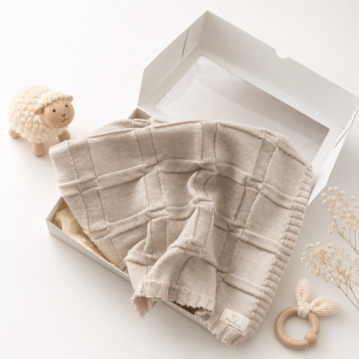 Set MeriBoo - salopetă + păturică din 100% lână merino certificată „Sweet Dreams”