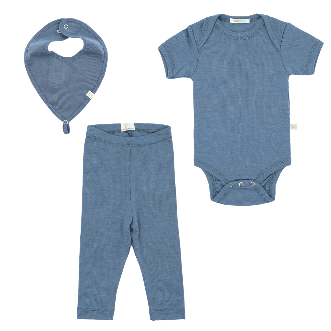 MeriBoo - set de bază din 100% lână merino fină certificată „Mini Essentials Spring”