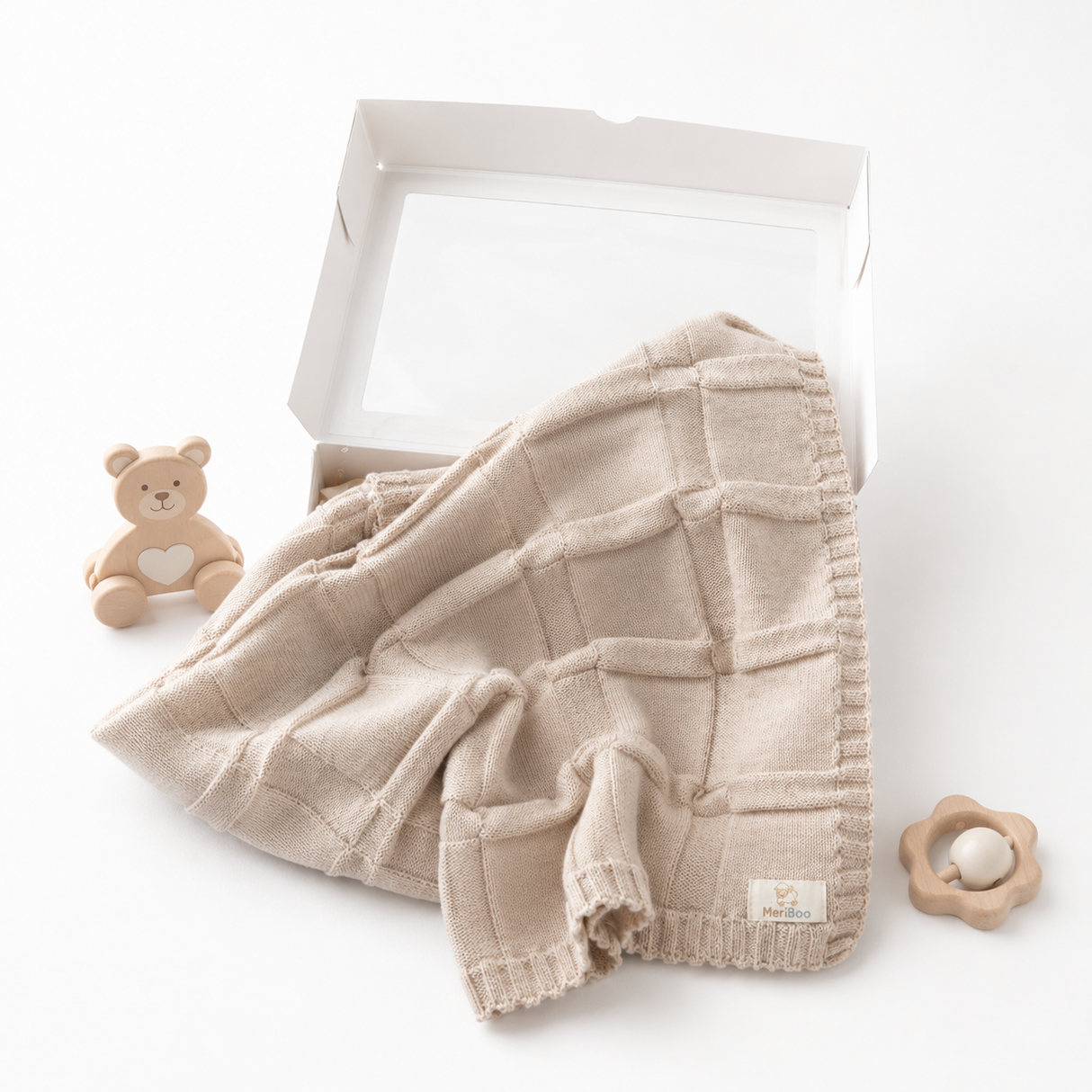 Set MeriBoo - salopetă + păturică din 100% lână merino certificată „Sweet Dreams”