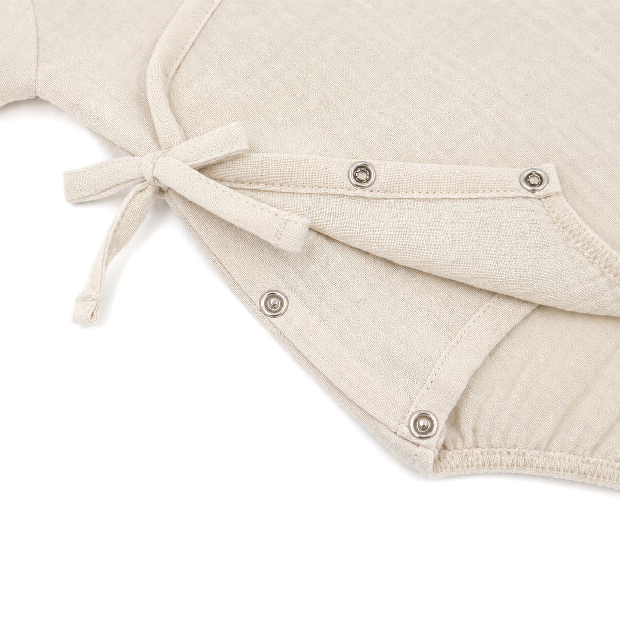 Soft Breeze Wrap-Style Bodysuit made of 100% Organic Muslin