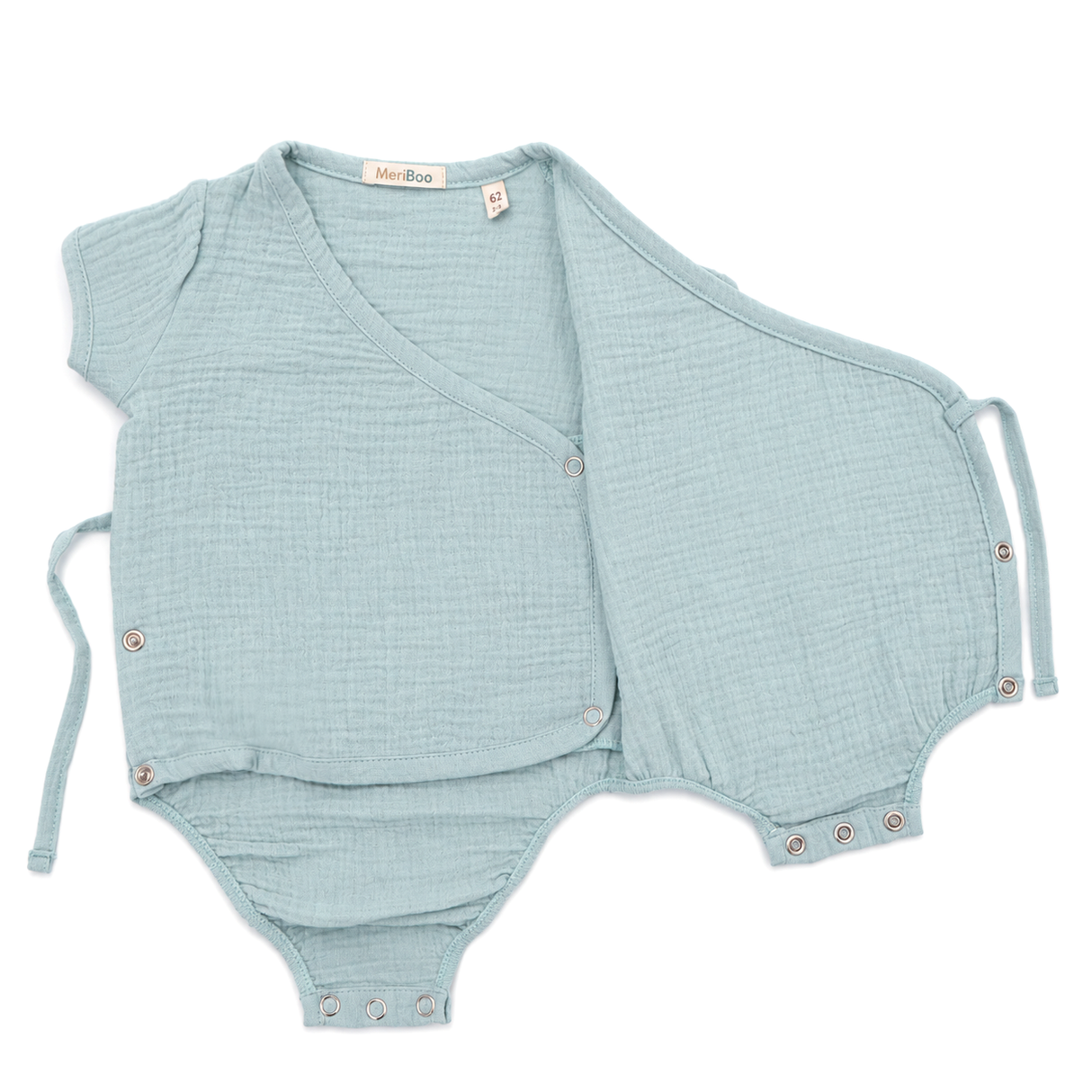 Soft Breeze Wrap-Style Bodysuit made of 100% Organic Muslin
