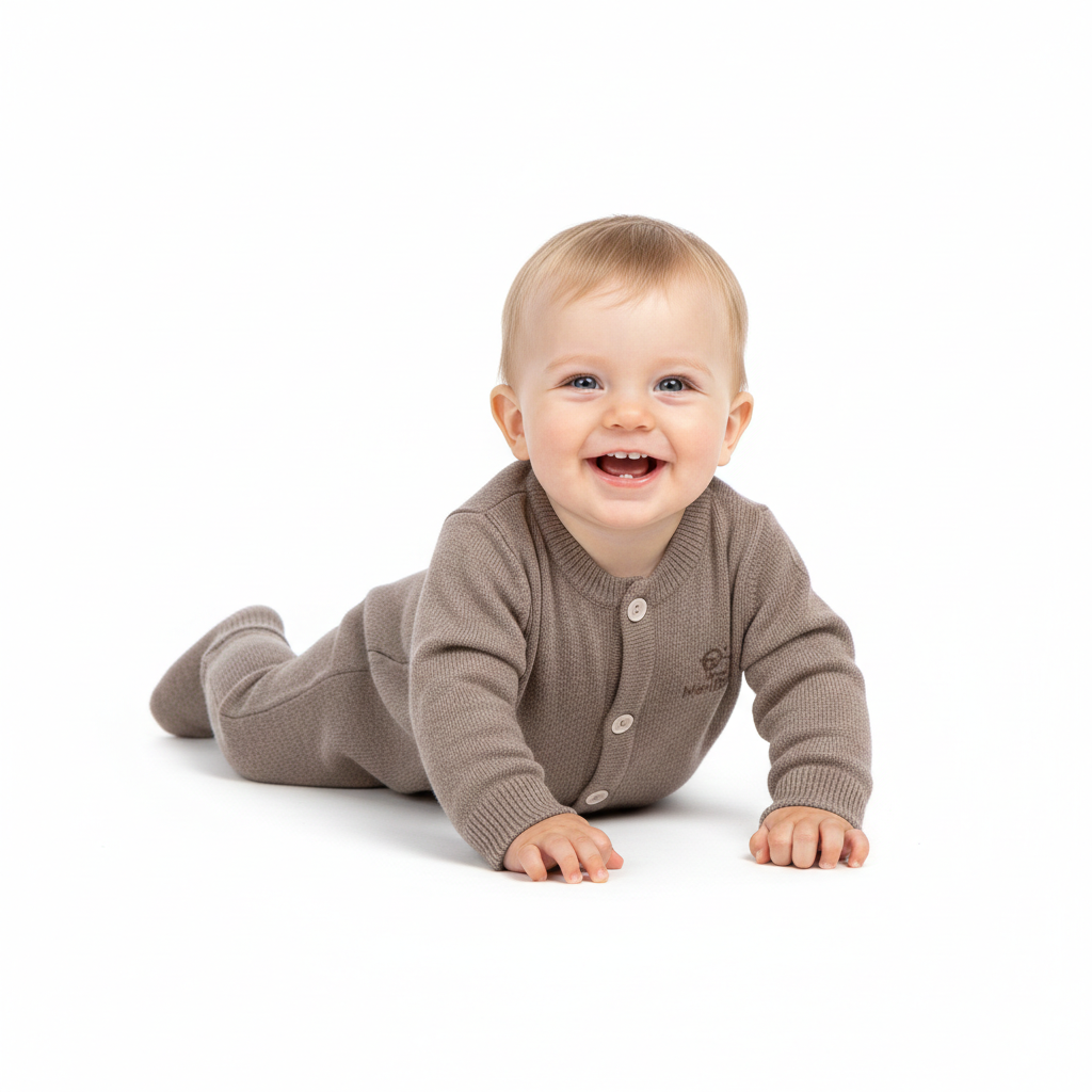 Salopă tricotată din lână merinos 100% organică