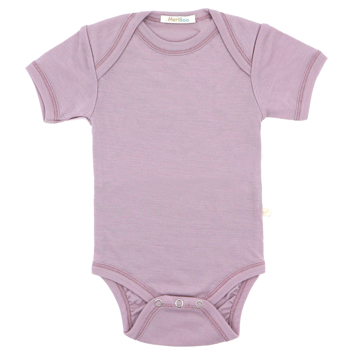 Body cu mânecă scurtă din lână merinos fină 100% certificată