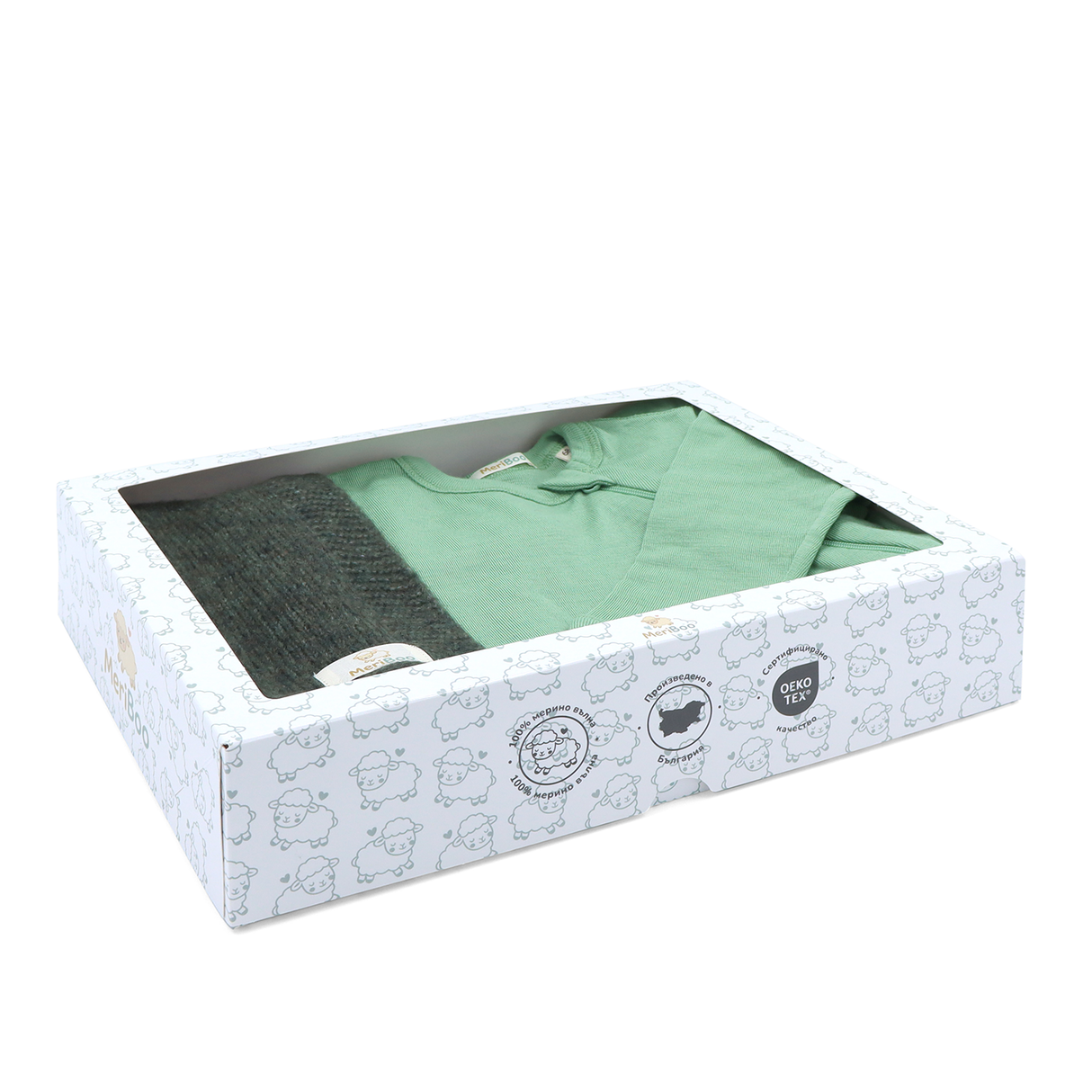 MeriBoo set - salopetă + păturică din lână merino certificată „Sweet Dreams”