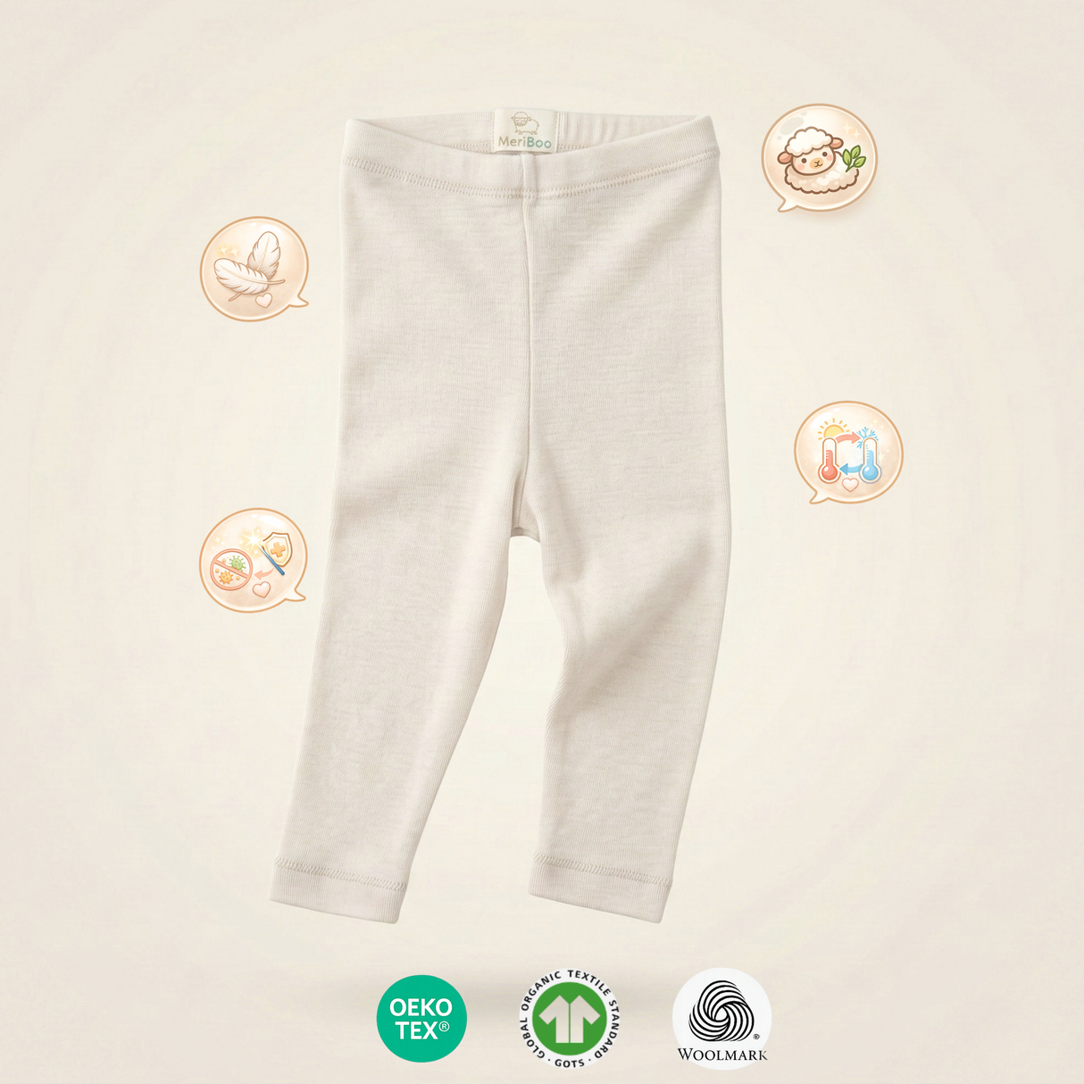 Pantaloni din 100% lână merino fin certificată