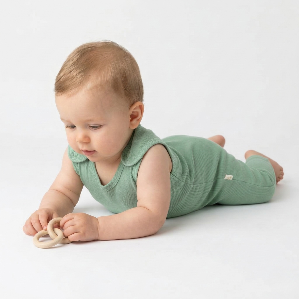 Salopetă (romper) din lână merinos 100% organică, cu nasturi pe umeri