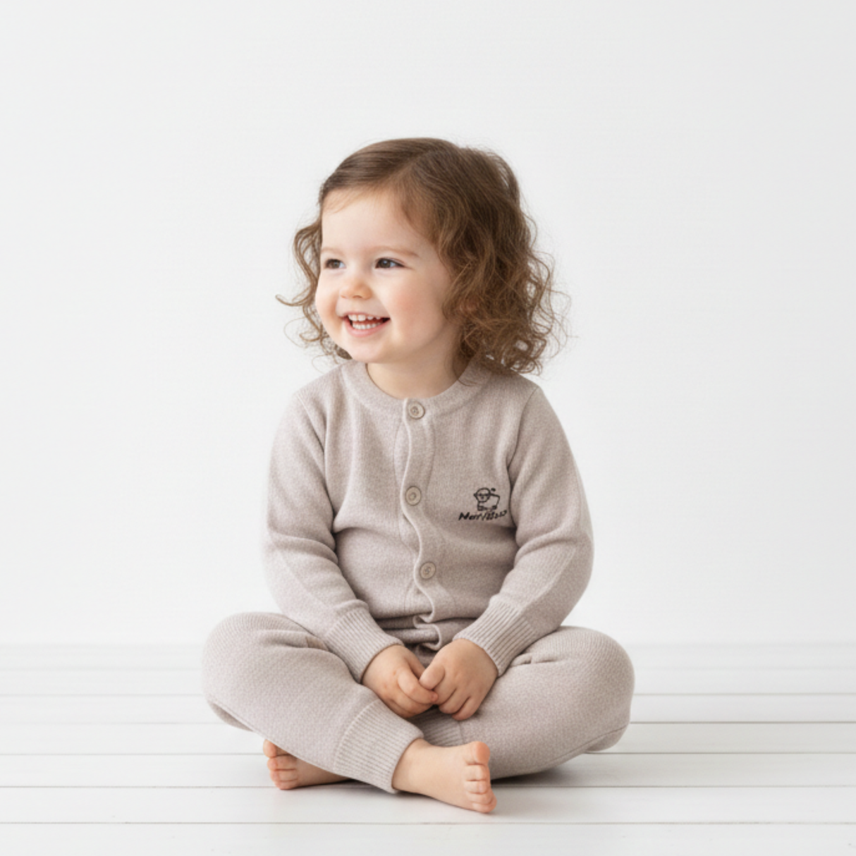 Salopă tricotată din lână merinos 100% organică