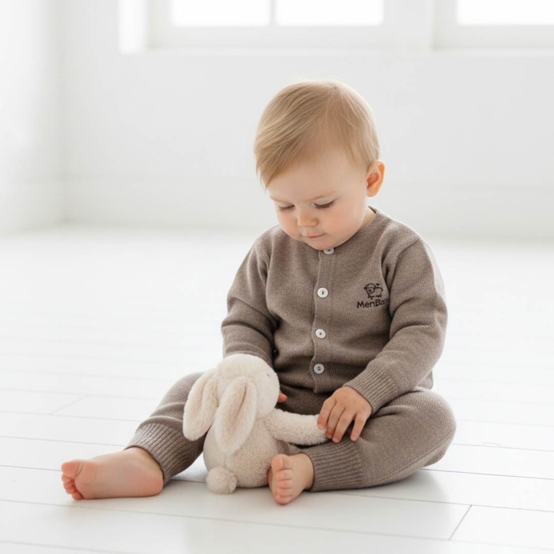 Cardigan tricotat din lână merinos 100% organică