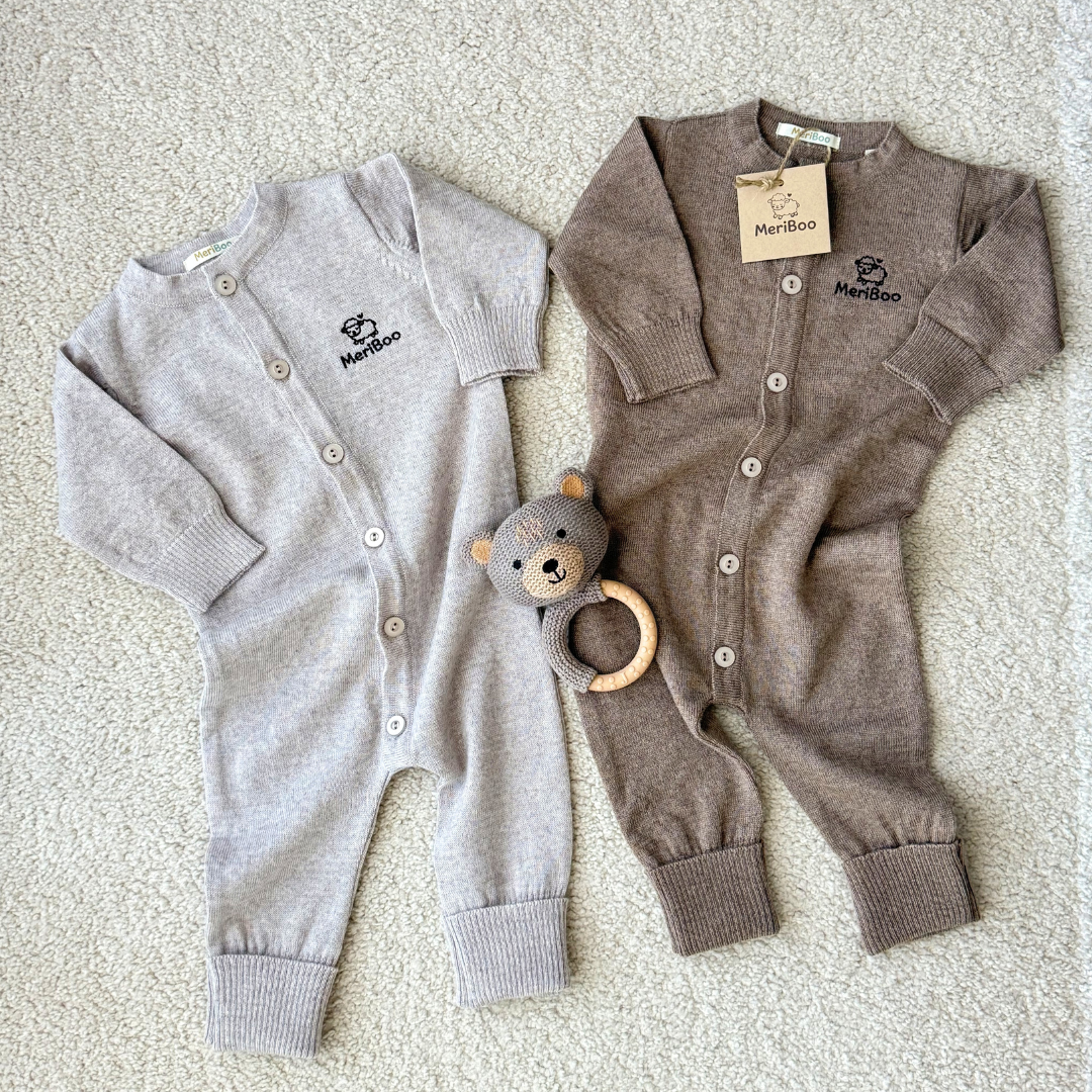 Salopă tricotată din lână merinos 100% organică