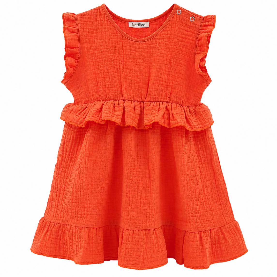"Soft Breeze" dress made from 100% organic muslin with buttons for easy dressing