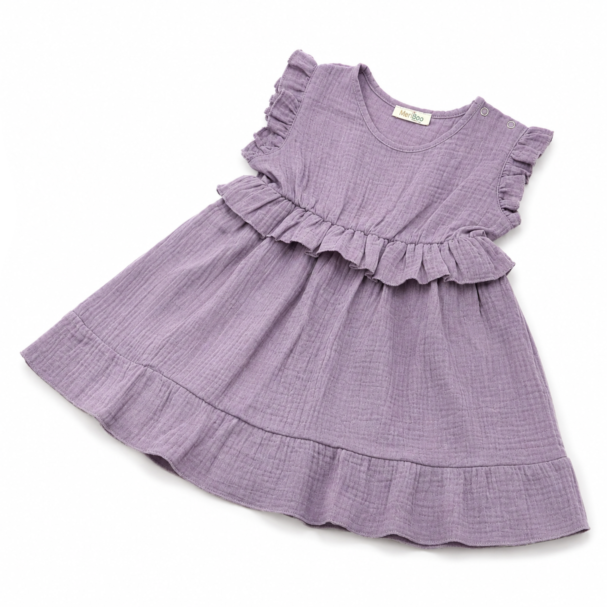 "Soft Breeze" dress made from 100% organic muslin with buttons for easy dressing