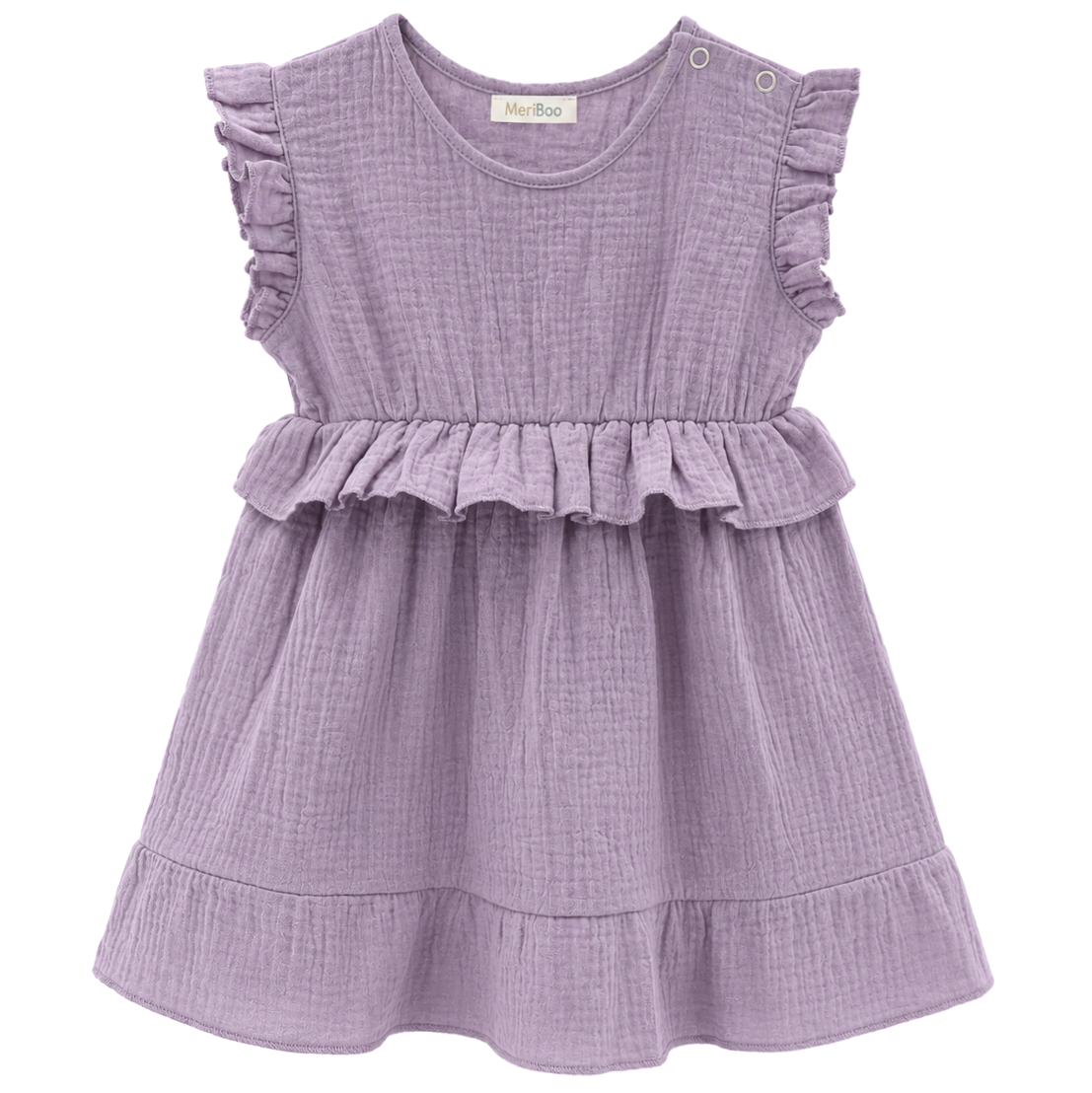 "Soft Breeze" dress made from 100% organic muslin with buttons for easy dressing