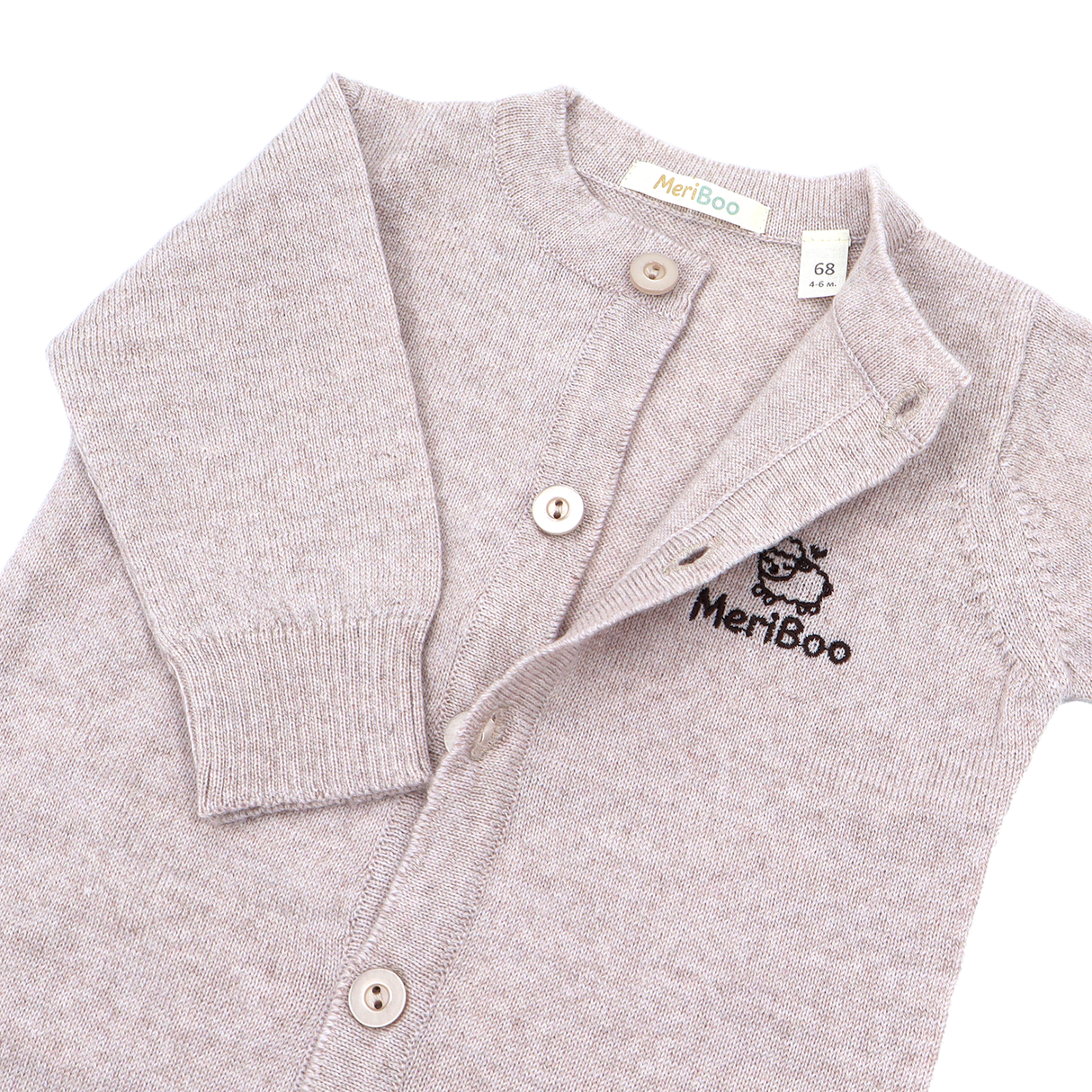 Salopă tricotată din lână merinos 100% organică