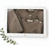 Knitted long-sleeved top made of 100% organic merino wool