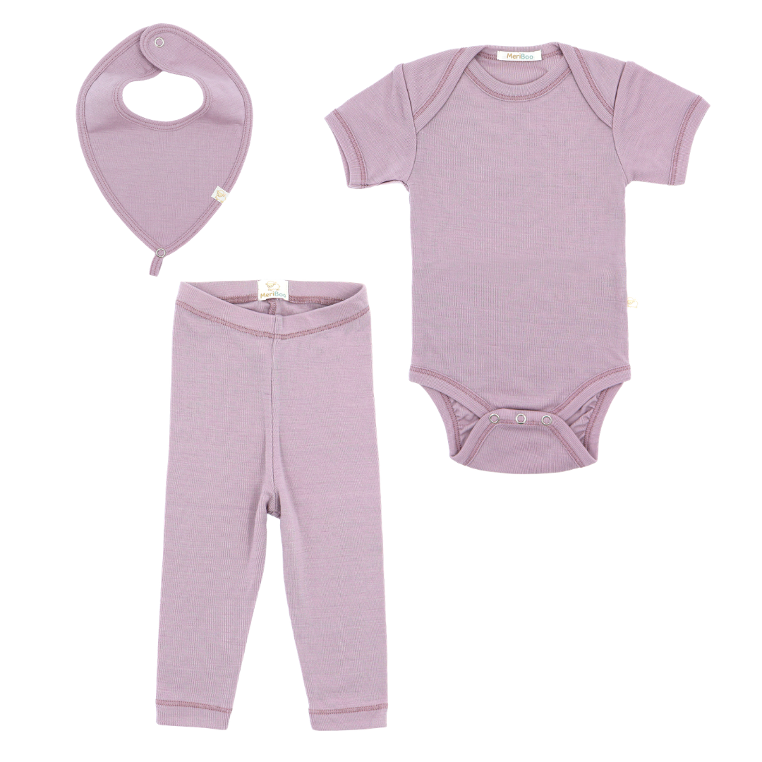 MeriBoo - set de bază din 100% lână merino fină certificată „Mini Essentials Spring”