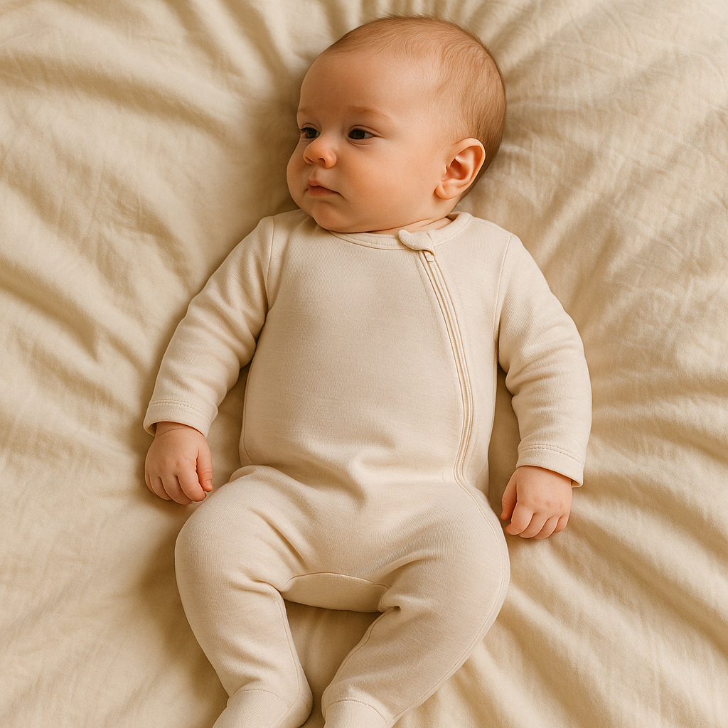 Jumpsuit (romper) made of 100% organic merino wool with side zipper