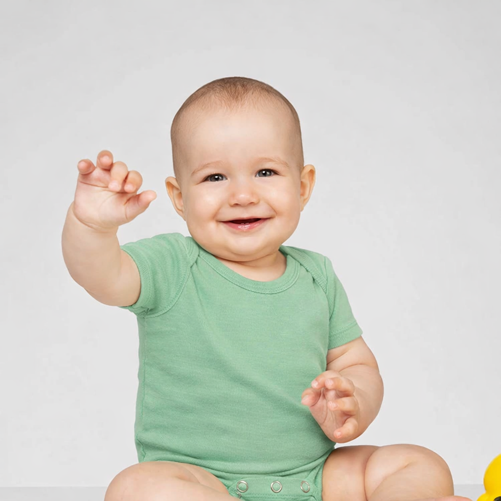 Body cu mânecă scurtă din lână merinos 100% organică