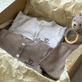 Cardigan tricotat din lână merinos 100% organică