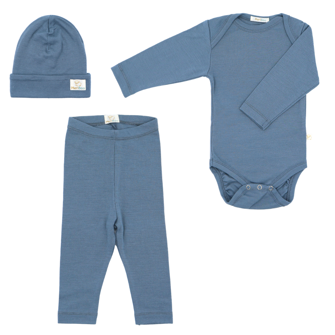 MeriBoo - set de bază din 100% lână merino fină certificată „Mini Essentials”