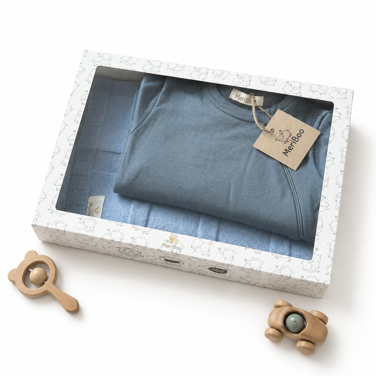 Set MeriBoo - salopetă + păturică din 100% lână merino certificată „Sweet Dreams”