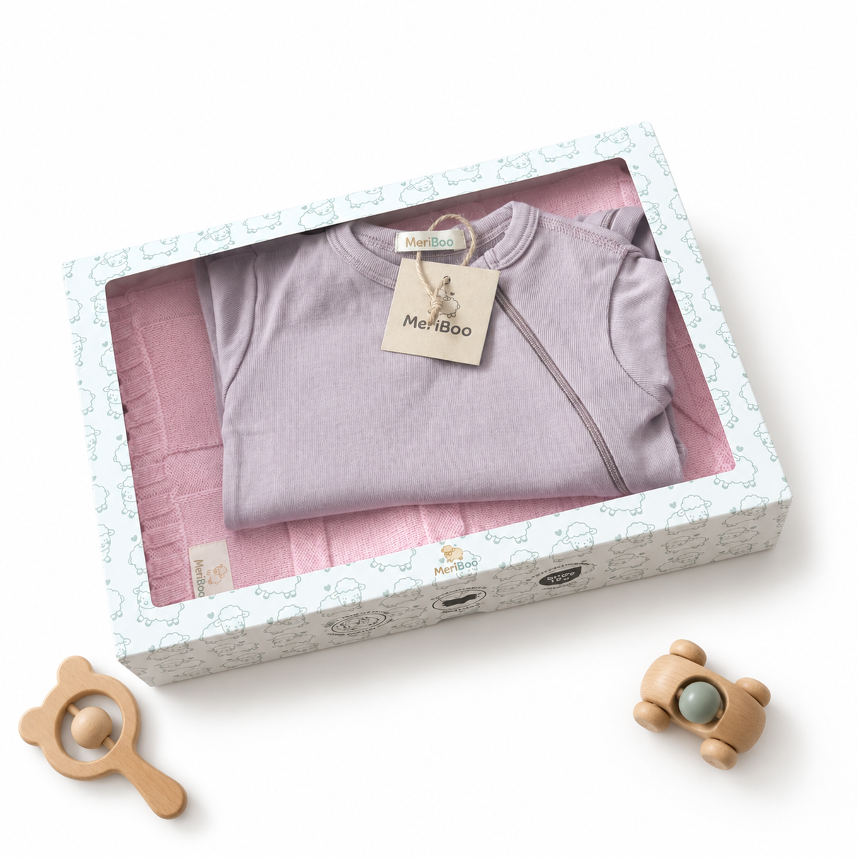 Set MeriBoo - salopetă + păturică din 100% lână merino certificată „Sweet Dreams”