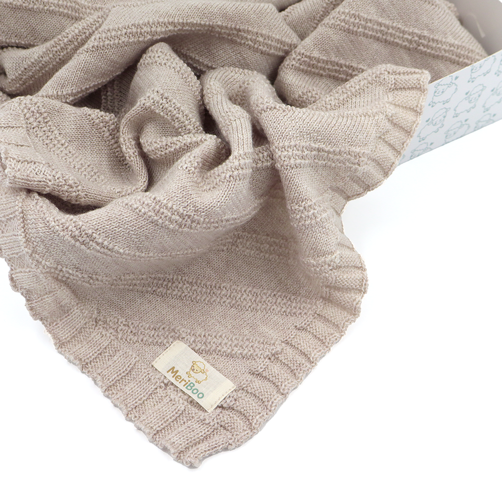 Păturică luxoasă pentru bebeluși din 100% lână merino certificată