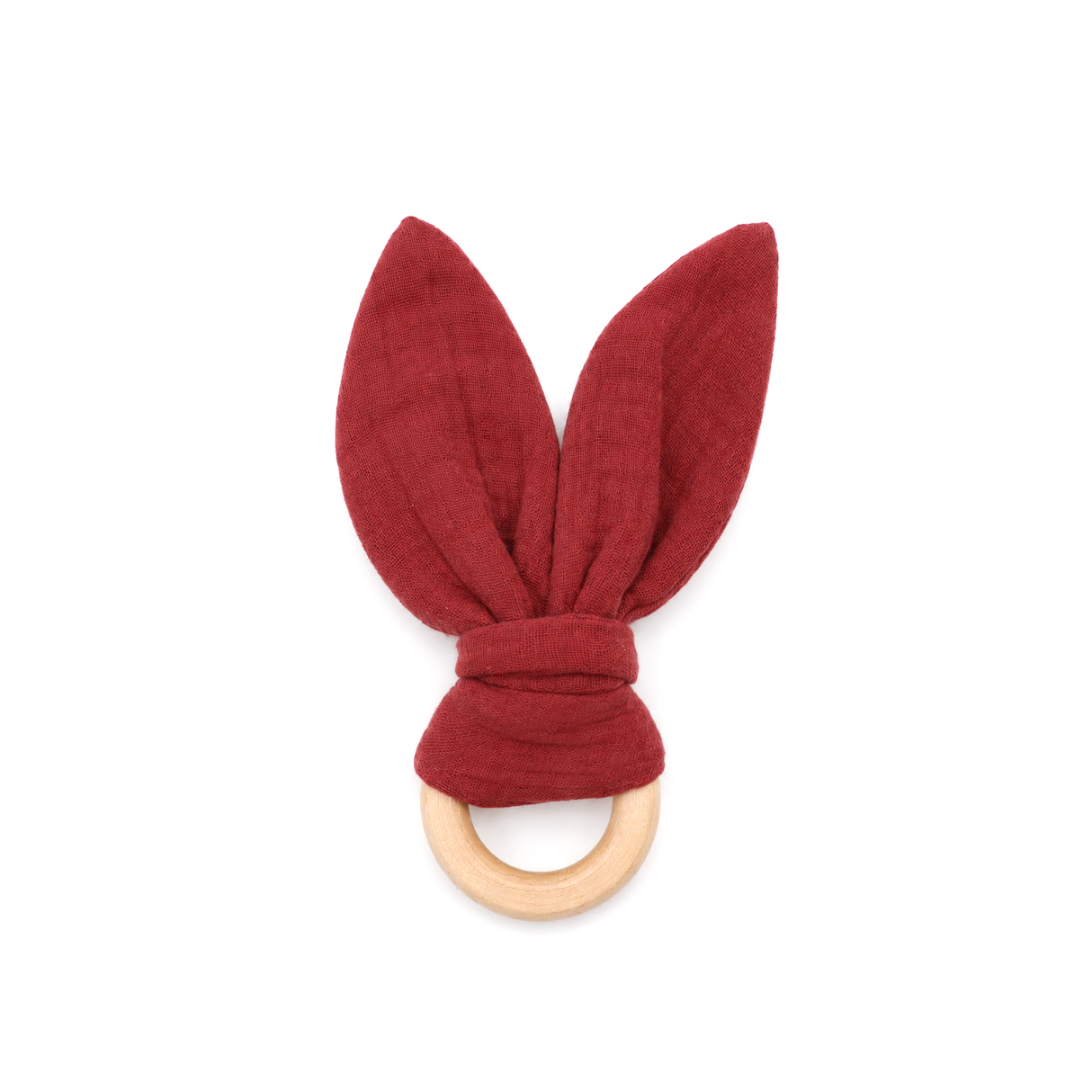 Baby teether with ears made of 100% organic muslin