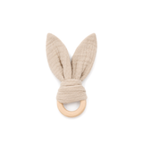 Baby teether with ears made of 100% organic muslin