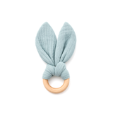 Baby teether with ears made of 100% organic muslin