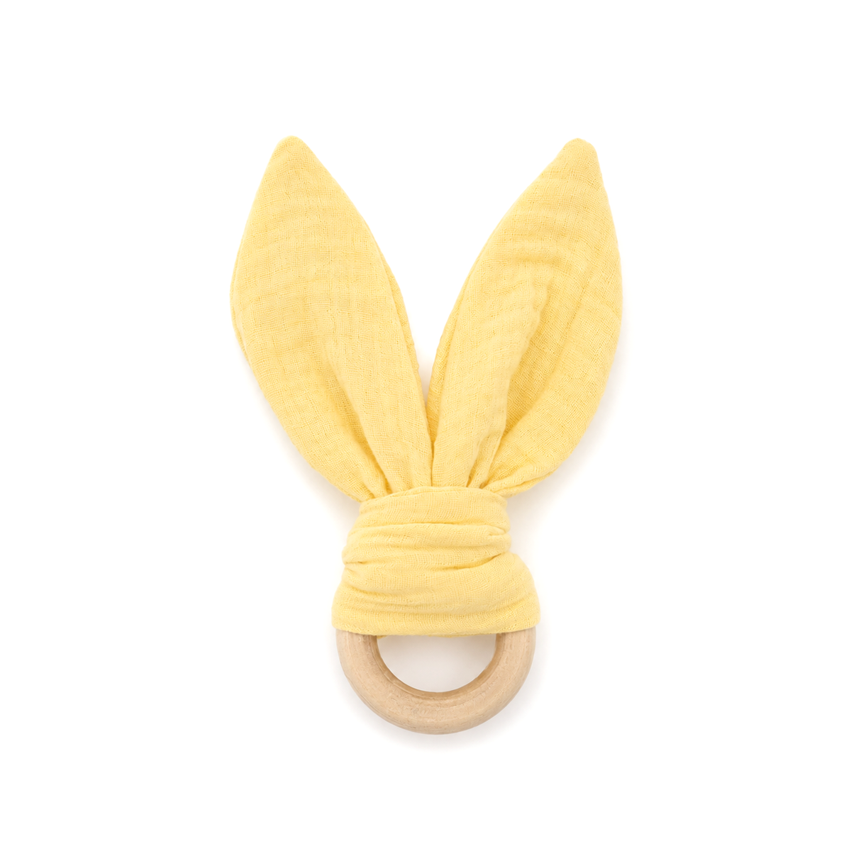 Baby teether with ears made of 100% organic muslin