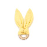 Baby teether with ears made of 100% organic muslin