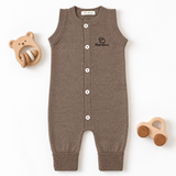Salopetă tricotată (romper) fără mâneci, din 100% lână merino organică