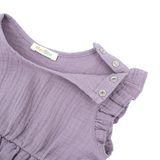 Rochie „Soft Breeze” din 100% muselină organică cu nasturi pentru îmbrăcare ușoară
