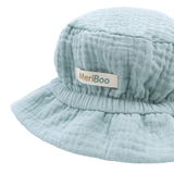 "Soft Breeze" hat made of 100% organic muslin with an extended back to protect the neck