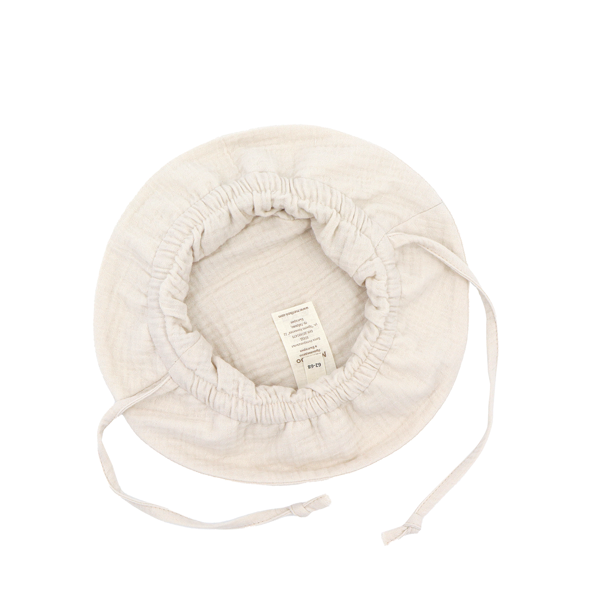 "Soft Breeze" hat made of 100% organic muslin with an extended back to protect the neck