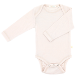 Long-sleeved bodysuit with round neckline made of 100% organic merino wool