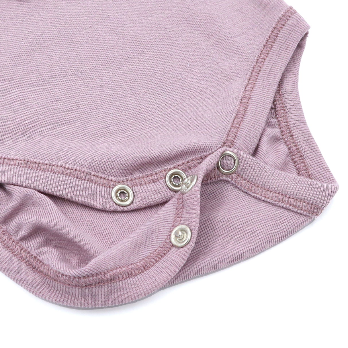 Long-sleeved bodysuit with round neckline made of 100% organic merino wool