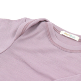 Long-sleeved bodysuit with round neckline made of 100% organic merino wool