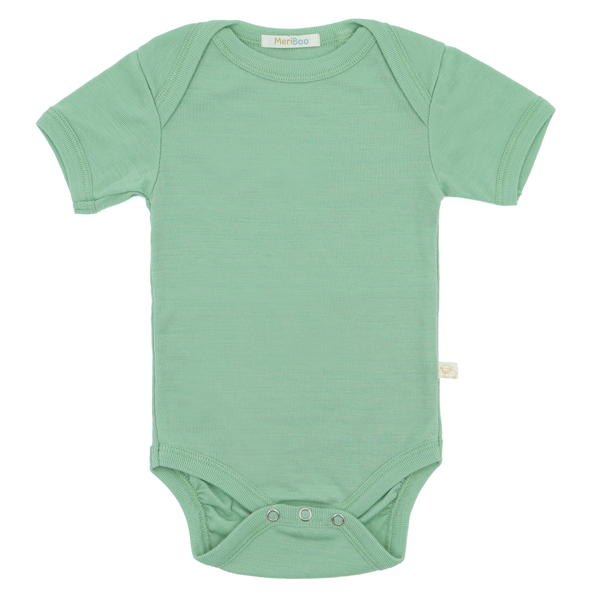 Set of 3 short-sleeved bodysuits made of 100% organic merino wool