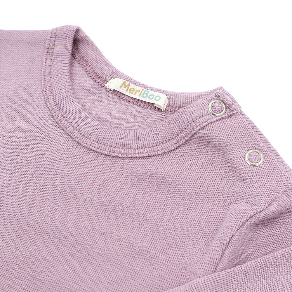 Body cu mânecă lungă din lână merinos 100% organică