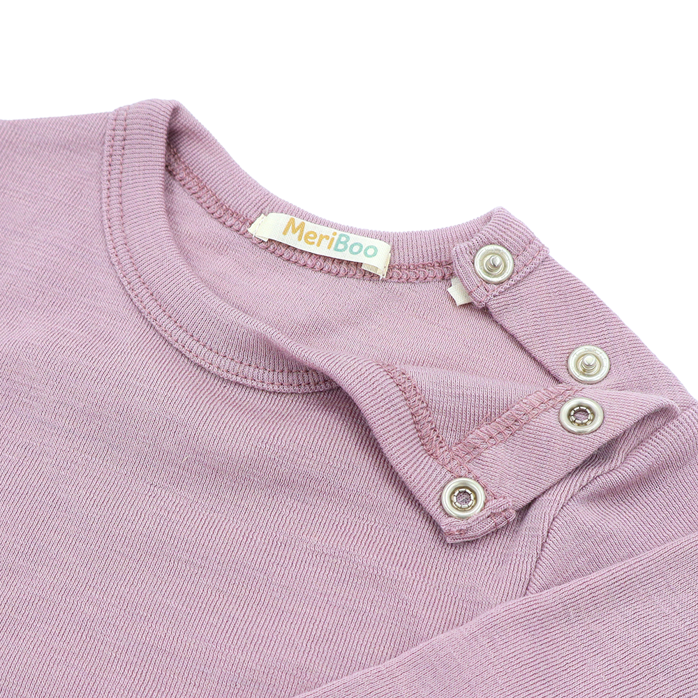 Body cu mânecă lungă din lână merinos 100% organică