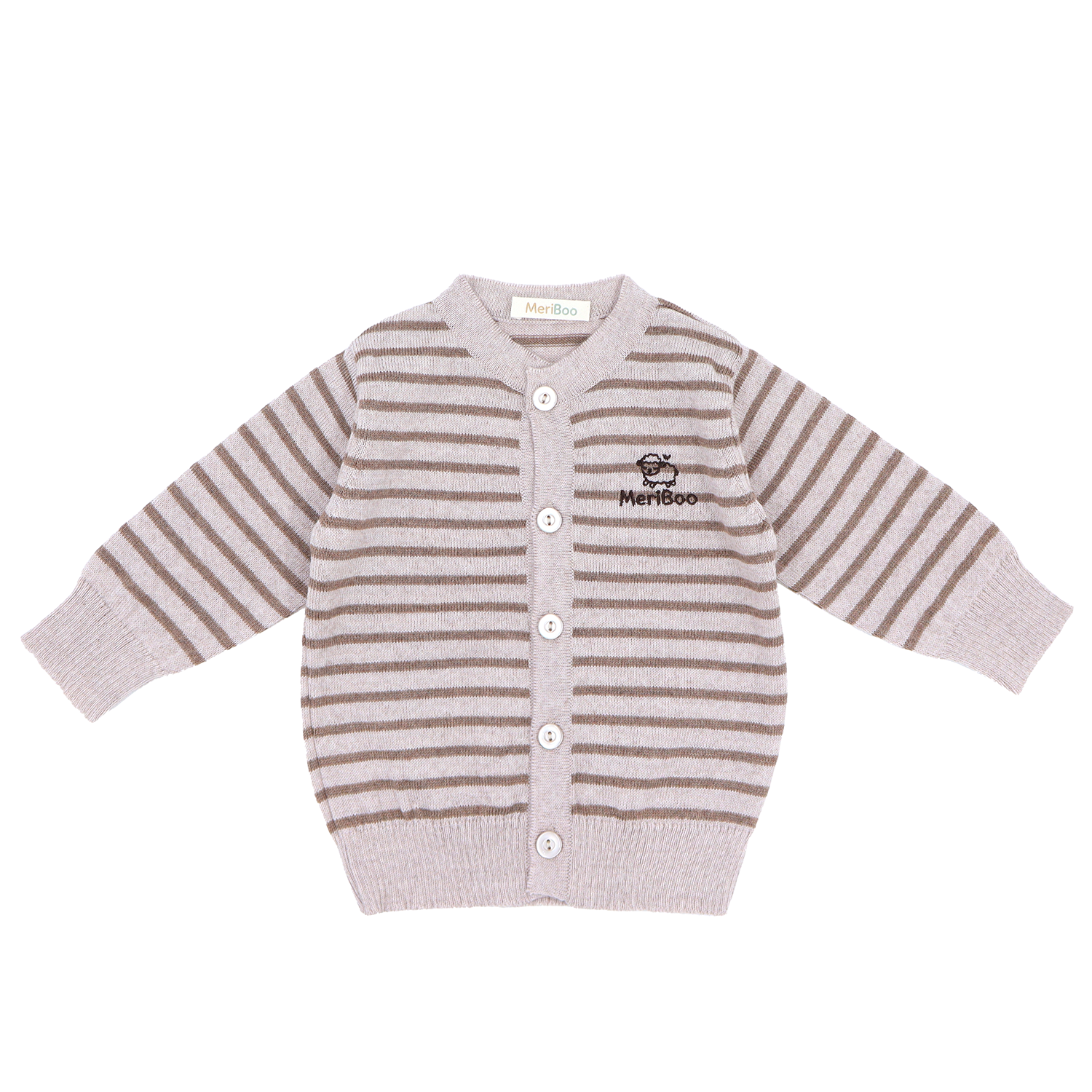 Cardigan tricotat din lână merinos 100% organică