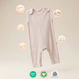 Set de 3 salopete din 100% lână merino fină organică, cu nasturi pe umeri