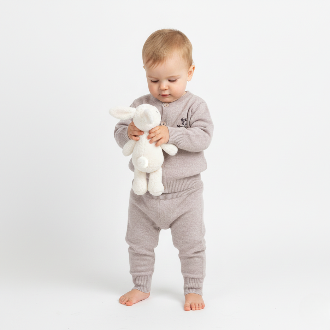 Cardigan tricotat din lână merinos 100% organică