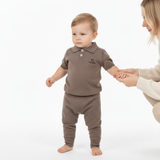 Bluză tricotată cu guler din lână merinos 100% organică