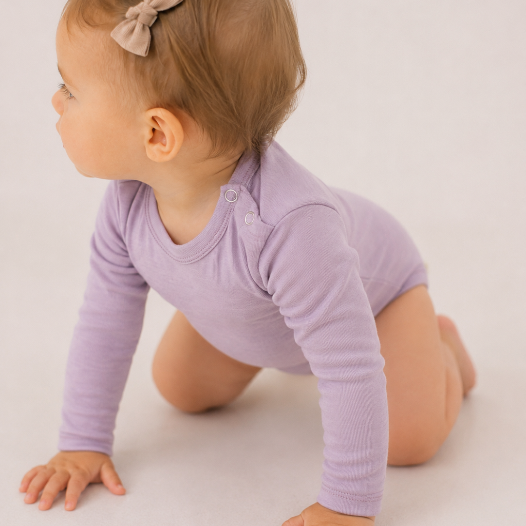 Body cu mânecă lungă din 100% lână merino fină certificată